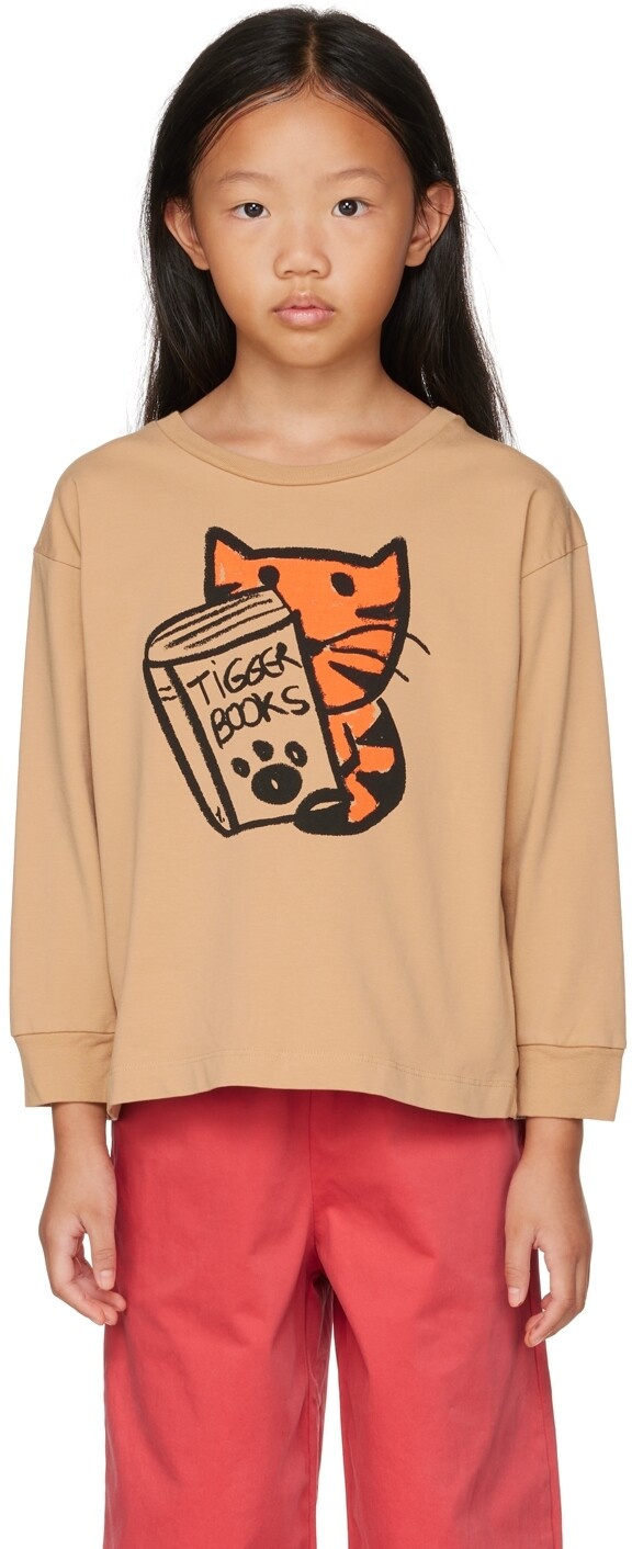 

Детская коричневая футболка с длинными рукавами Tiger Books Weekend House Kids