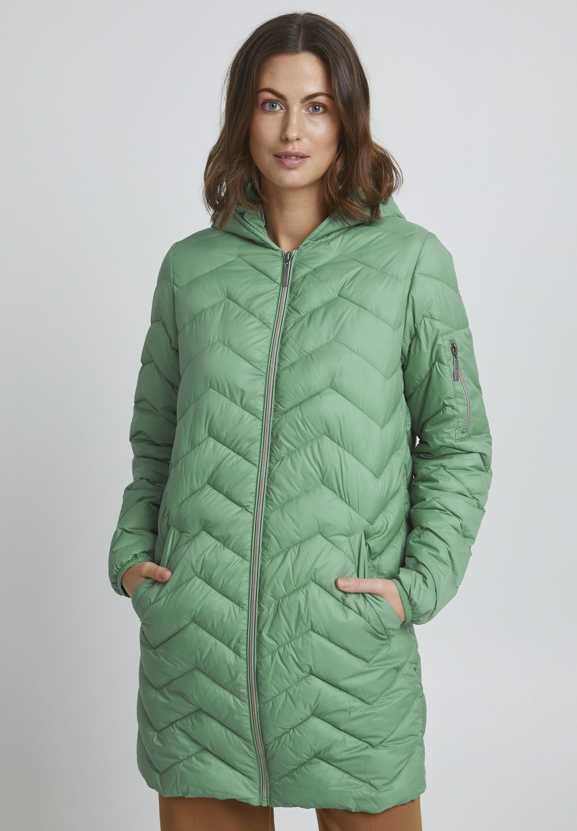 Пальто зимнее Fransa с капюшоном, зеленый пальто зимнее fransa malt ball