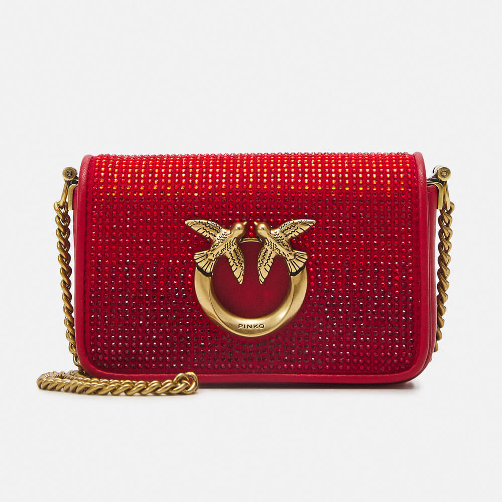

Сумка кросс-боди Pinko Love Click Micro, красный/золотистый