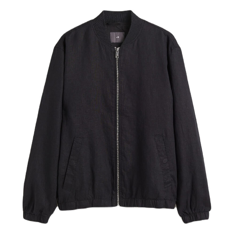 

Куртка H&M Linen Bomber, черный