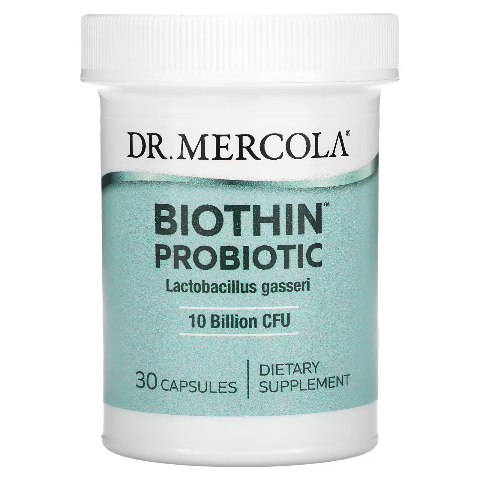 Dr. Mercola, Биотиновый пробиотик, лактобактерии гассери, 10 млрд КОЕ, 30 капсул dr mercola complete spore restore 4 млрд кое 30 капсул