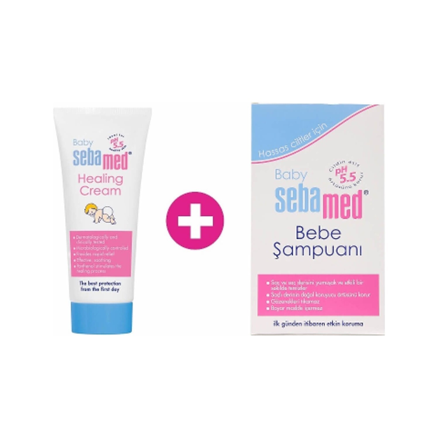 

Детский шампунь Sebamed Baby, 500 мл + Детский крем Sebamed против сыпи, 100 мл