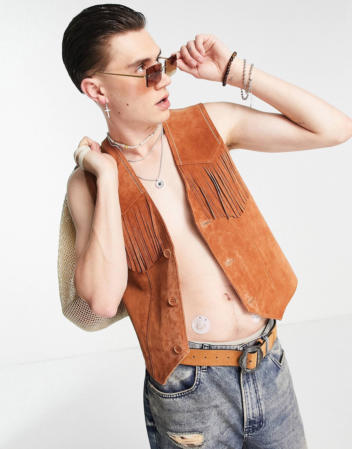 

Светло-коричневый замшевый жилет ограниченной серии Reclaimed Vintage