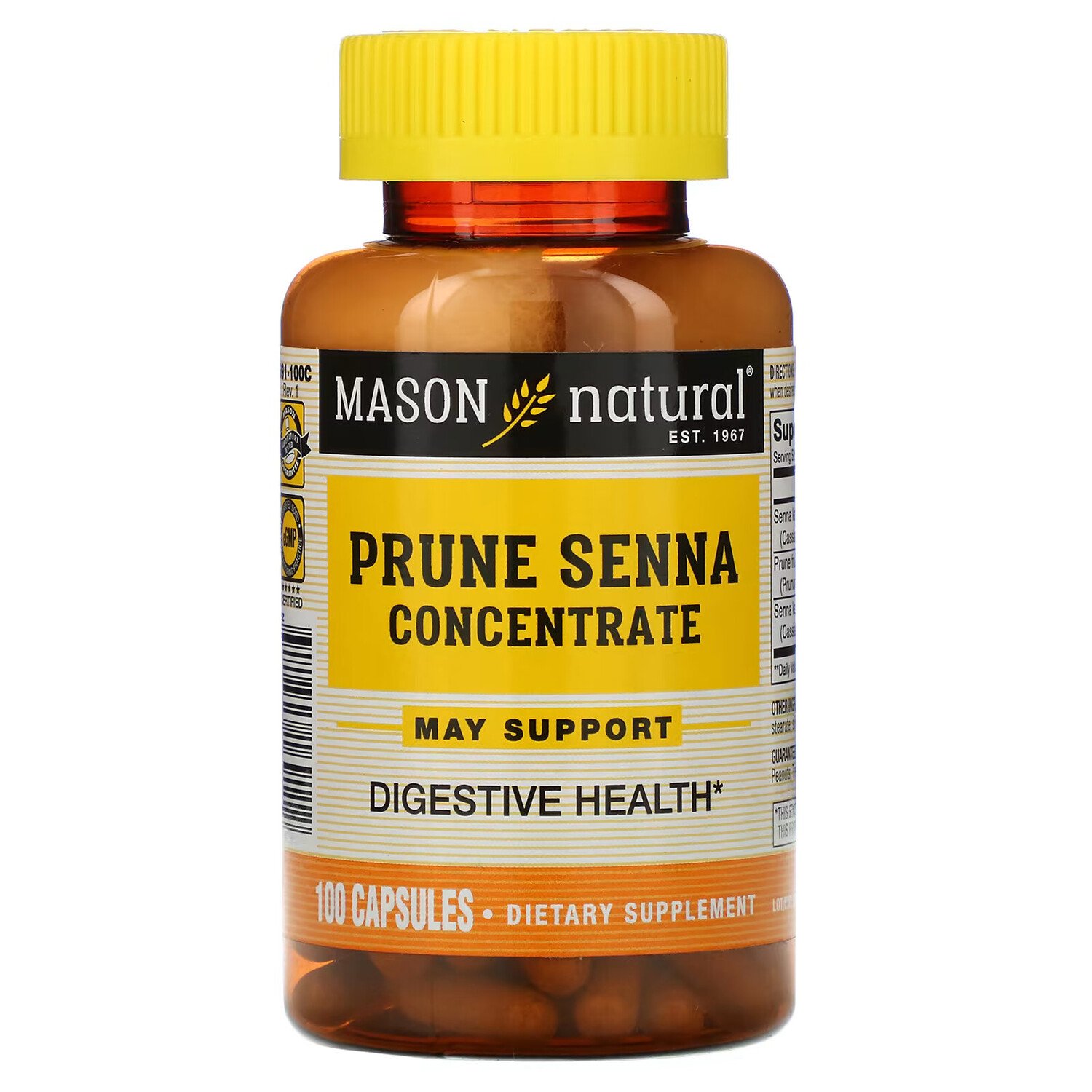 

Mason Natural, Концентрат чернослива и сенны, 100 капсул