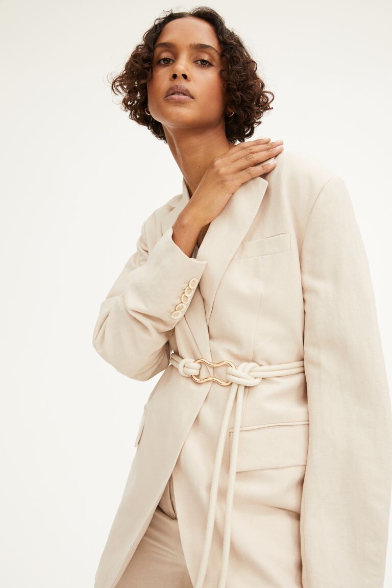 

Ремень H&M, светло-бежевый/золотистый