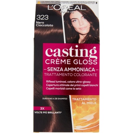цена L`OreAl Paris Кастинг-краска для волос Крем-блеск Черный шоколад 323, L'Oreal