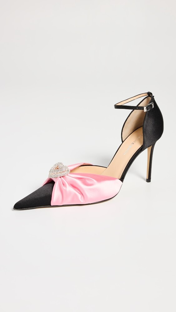 

Туфли MACH & MACH Double Heart Silk Draped Pink Satin High Heels, розовый