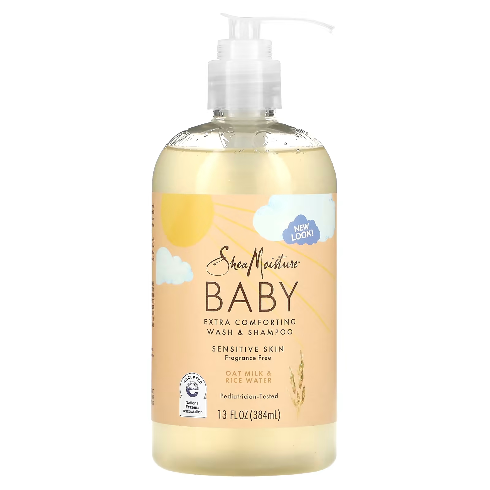 SheaMoisture Baby Extra Comforting Wash & Shampoo с овсяным молоком и рисовой водой, без ароматизаторов, 13 жидких унций (384 мл)