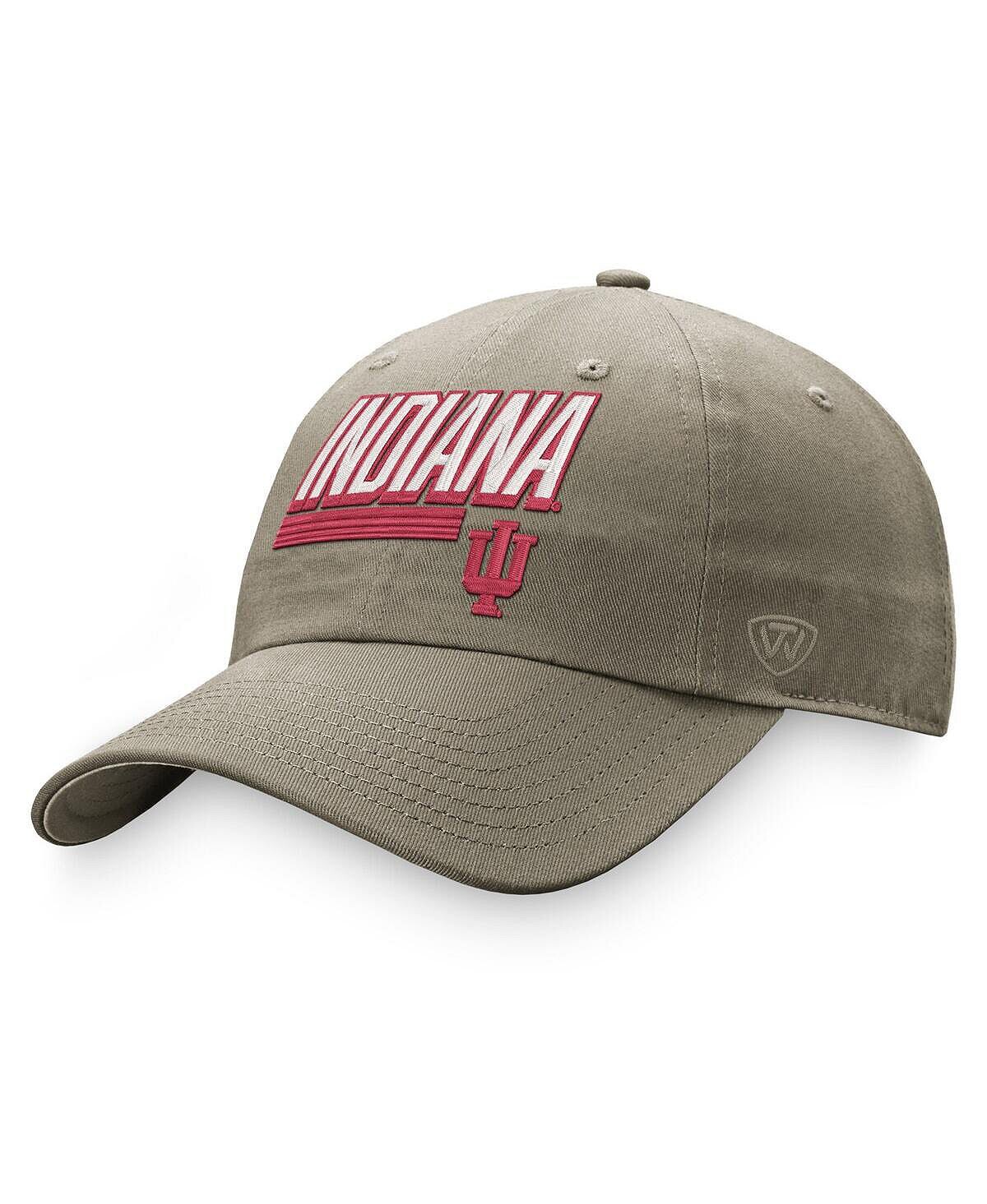 

Мужская регулируемая шляпа цвета хаки Indiana Hoosiers Slice Top of the World