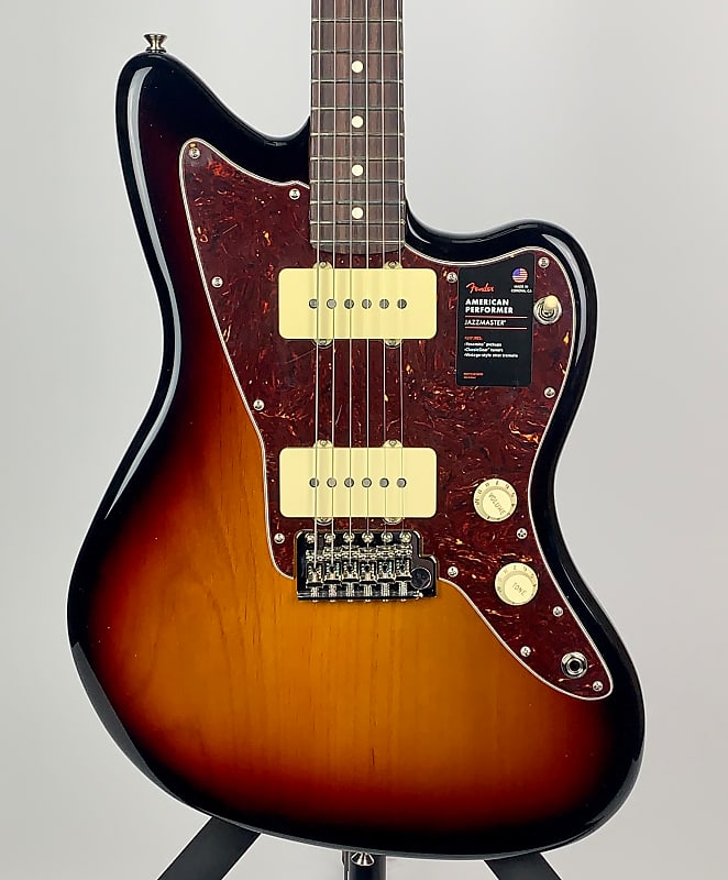 Fender American Performer Jazzmaster 3-Tone Sunburst American Performer Jazzmaster with Rosewood Fretboard электрогитара suhr custom classic s antique with 2 humbuckers in candy apple red with rosewood fretboard