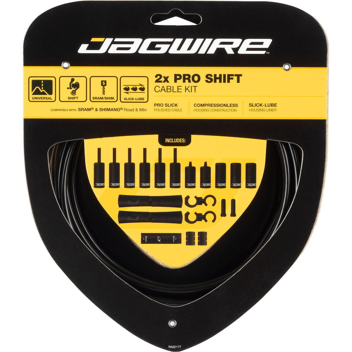 

Комплект тросов переключения передач 2x Pro Road & Mountain Shimano/SRAM - черный JAGWIRE, черный / черный / черный