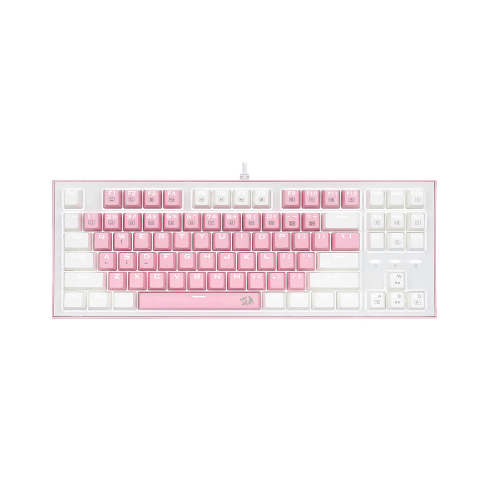 

Клавиатура игровая механическая Redragon K611, проводная, розовый/белый