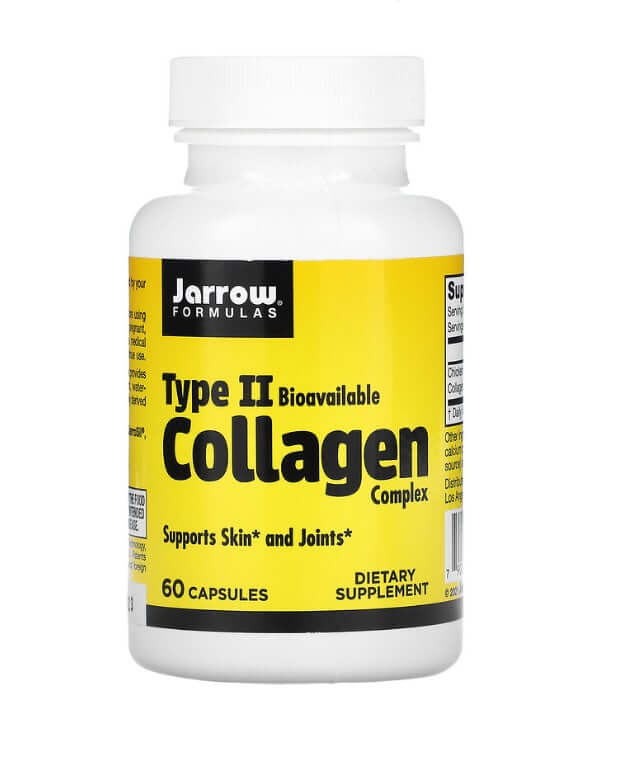 Комплекс коллагенов типа II, 60 капсул, Jarrow Formulas now foods biocell collagen hydrolyzed type ii препарат поддерживающий состояние кожи и суставов 120 шт