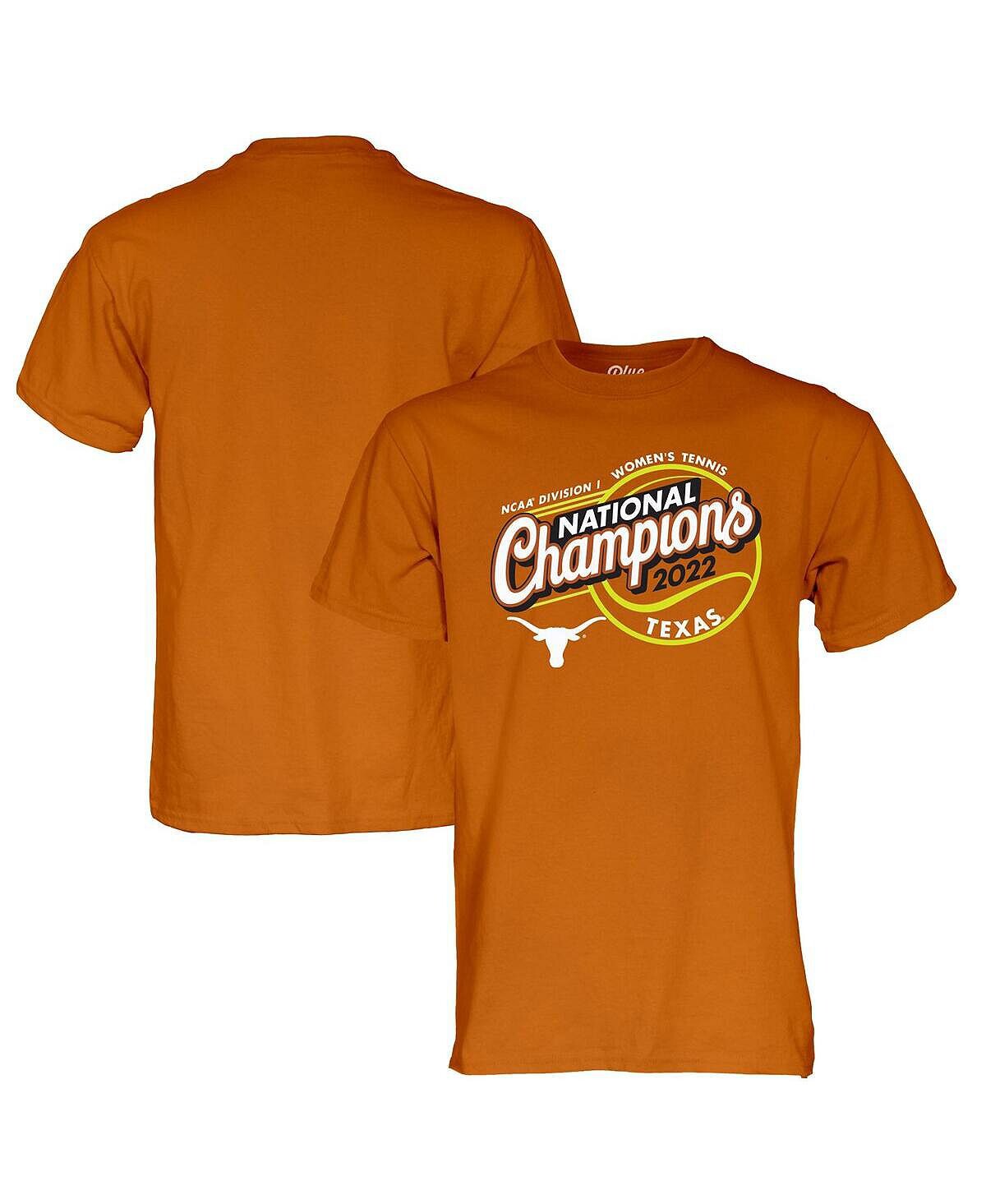 

Мужская футболка burnt orange texas longhorns 2022 ncaa women tennis national champions Blue 84, мульти