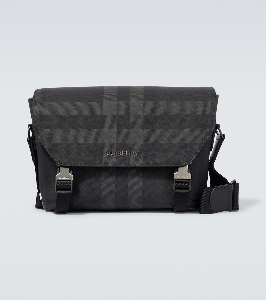 

Темно-серая сумка-мессенджер в клетку Burberry, разноцветный