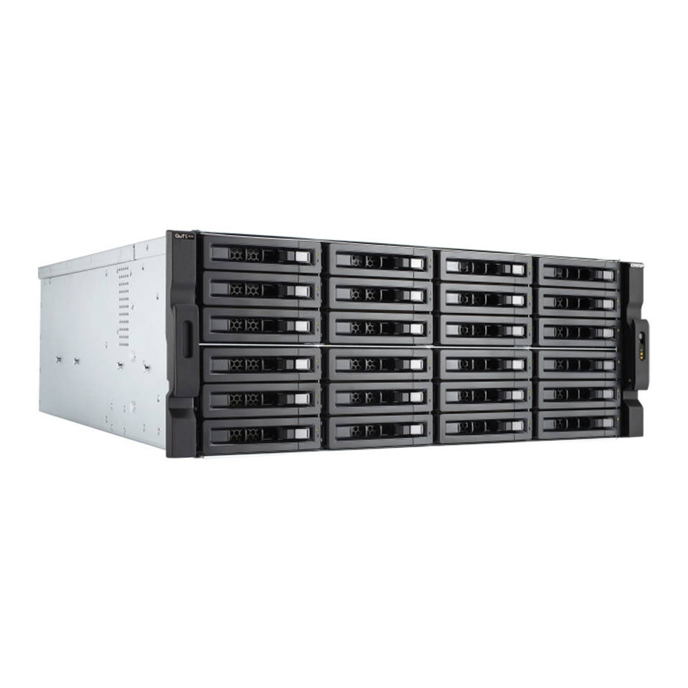 Серверное сетевое хранилище QNAP TS-h2483XU-RP, 24 отсека, 128 ГБ, без дисков, черный сетевое хранилище nas asustor as3302t 2 bay
