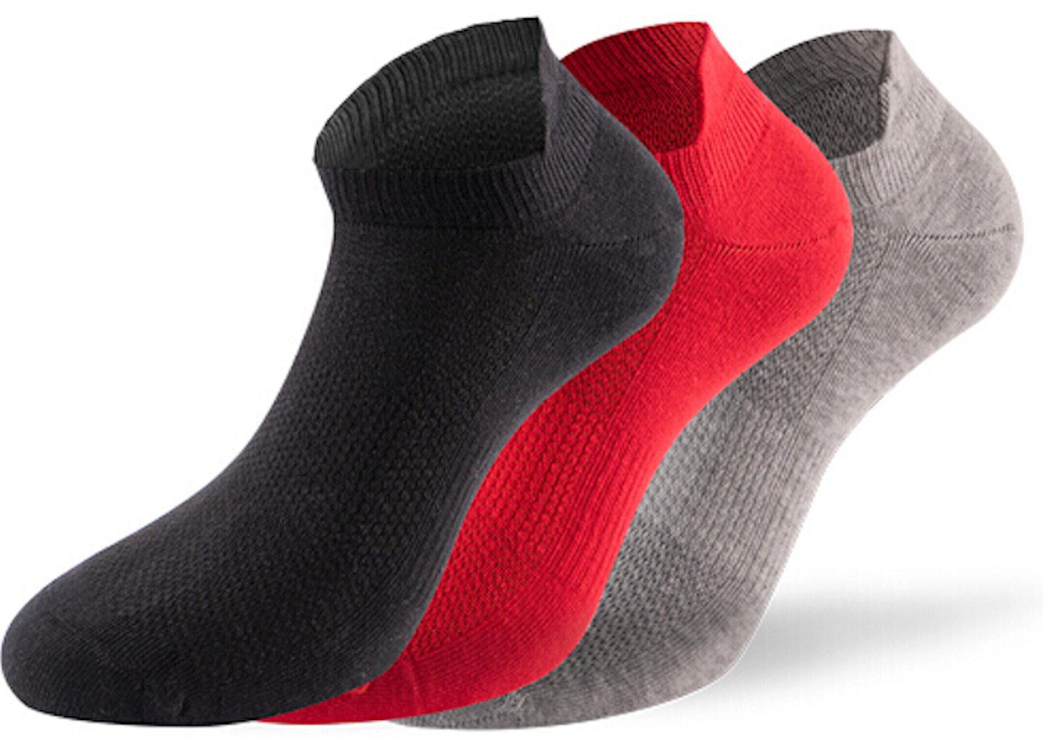 Носки Lenz Performance Sneaker Tech, черно-серо-красные