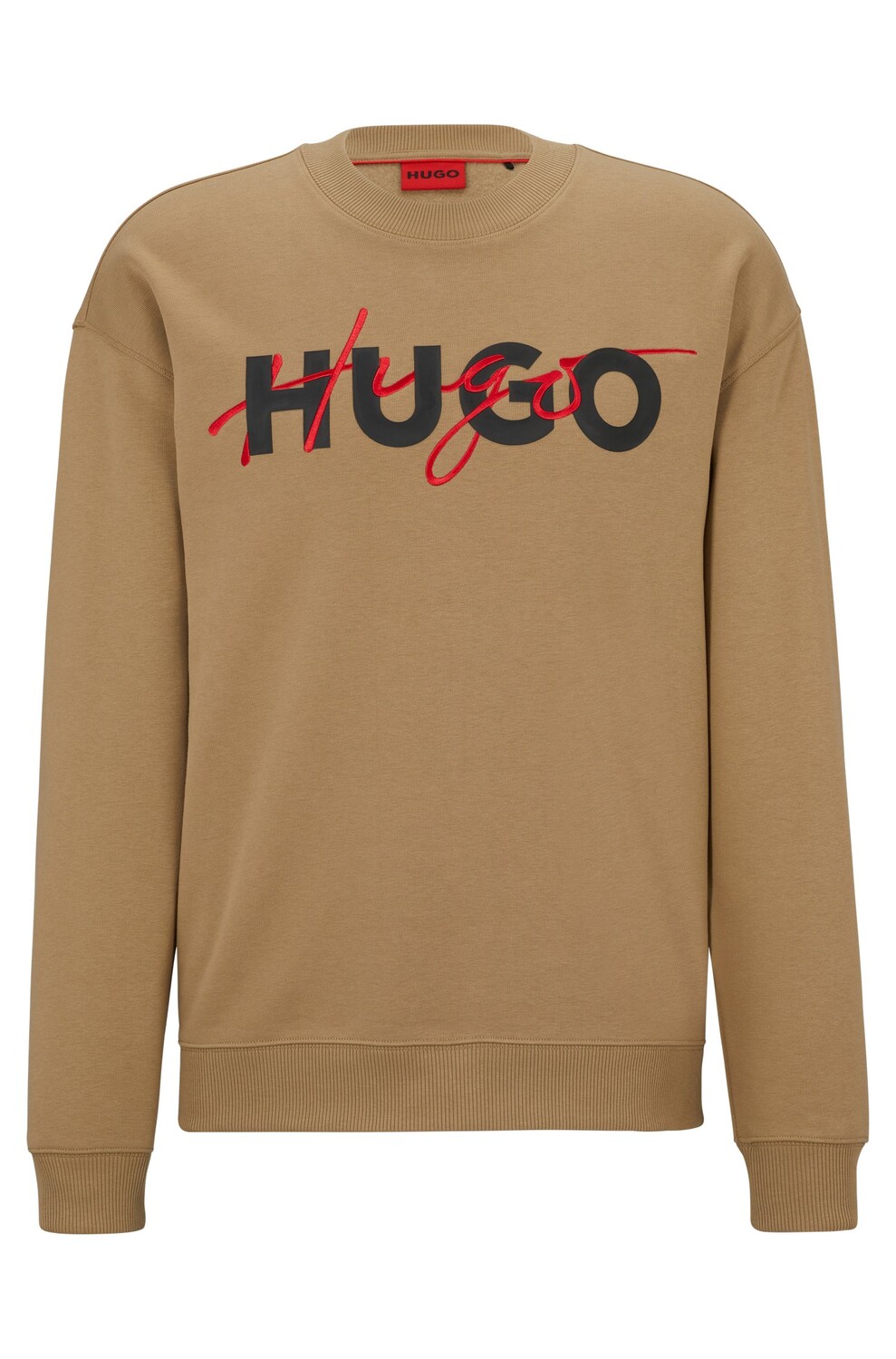 

Свитшот Hugo Cotton-blend Relaxed-fit With Double Logo, светло-коричневый