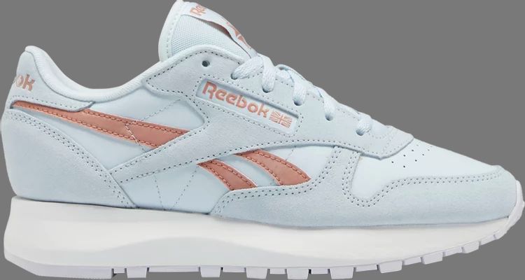 Кроссовки wmns classic leather sp 'glass blue canyon coral' Reebok, синий - фото