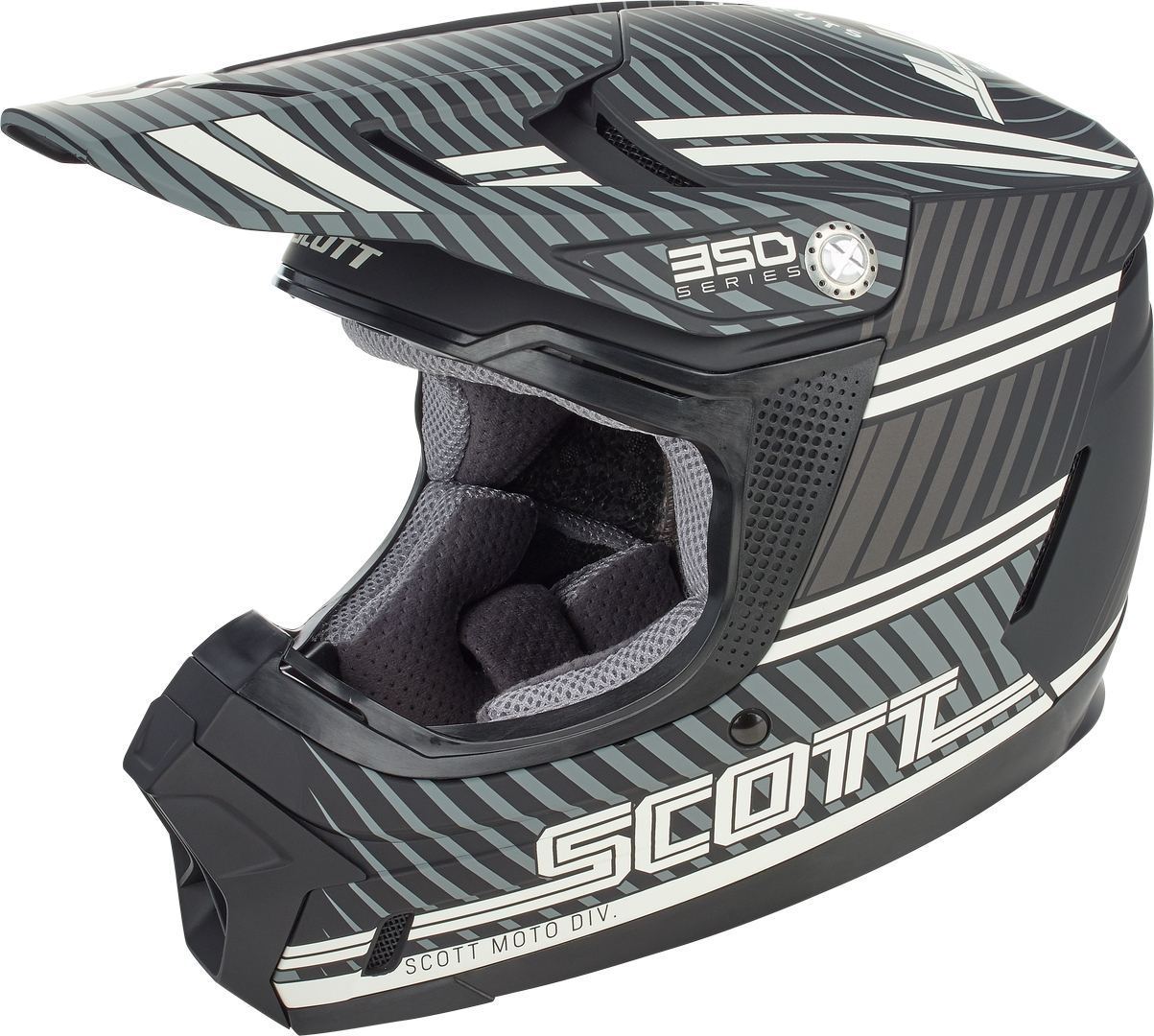 Детский шлем Scott 350 Evo Plus Retro с логотипом, черный/белый