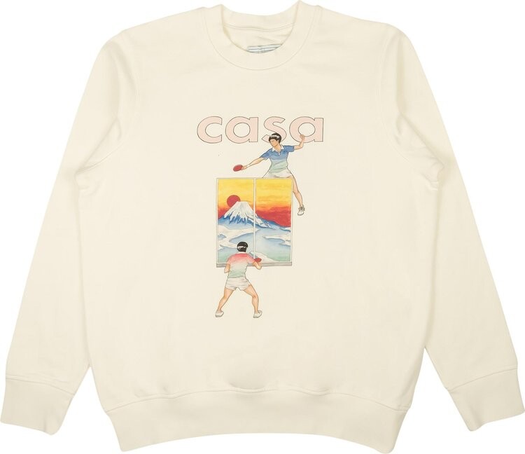 

Толстовка Casablanca Fuji Ping Pong Printed Sweatshirt 'Cream', кремовый