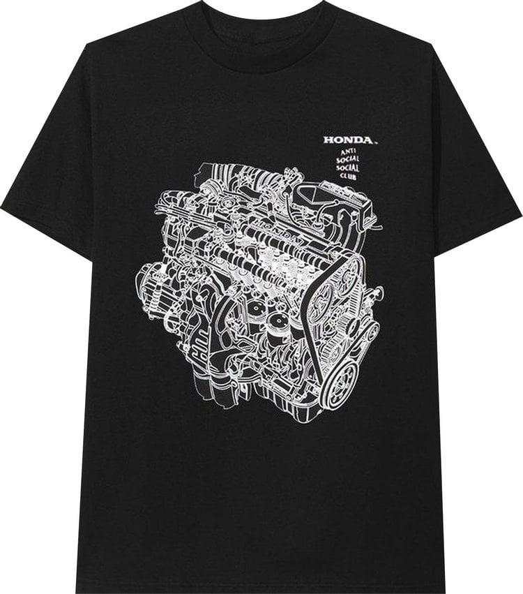 Футболка Anti Social Social Club Honda Motor Tee 'Black', черный - фото