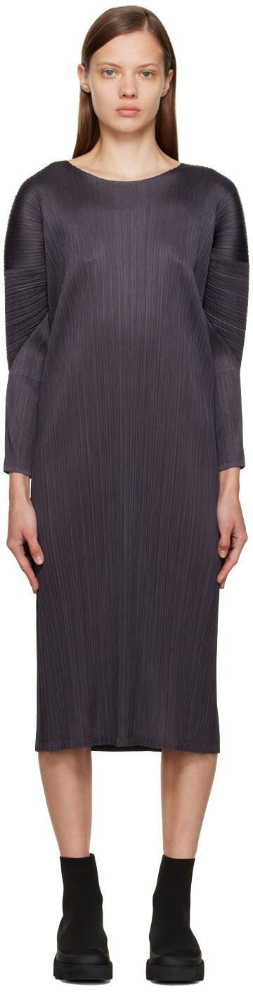 

Черное миди-платье Monthly Color October Pleats Please Issey Miyake