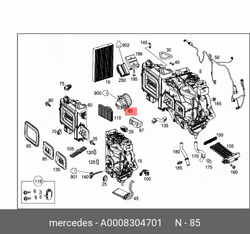 

Вентилятор кондиционера / radial blower, mechanical A0008304701 MERCEDES-BENZ