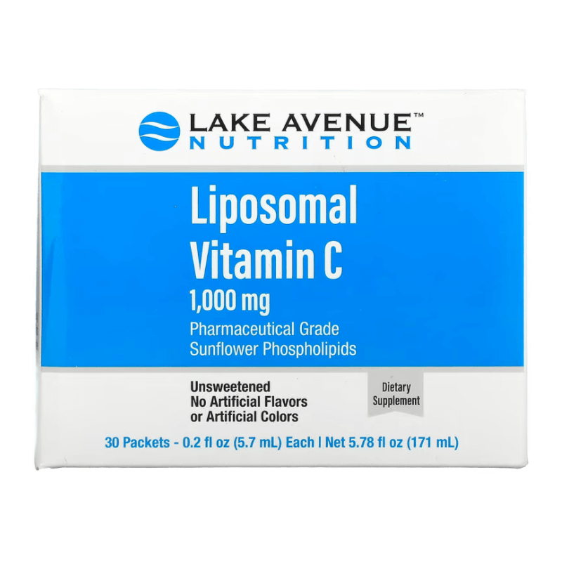 Липосомальный витамин C Lake Avenue Nutrition 1000 мг, 30 пакетиков витамин c с quali c 1000 мг 365 растительных капсул lake avenue nutrition