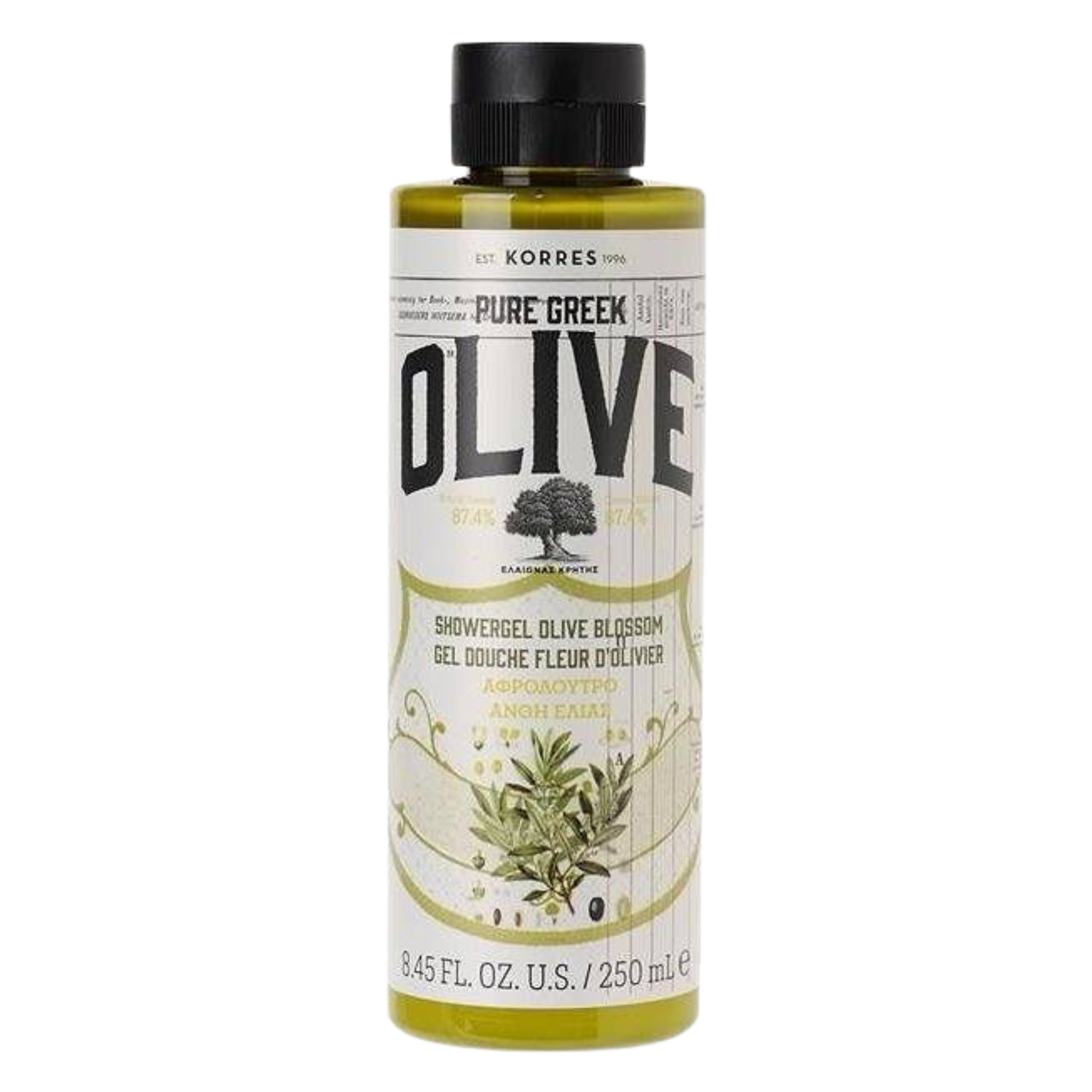 Korres Pure Greek Olive Гель для душа Цветок, 250 мл скраб с кремовой текстурой korres pure greek olive 75 мл