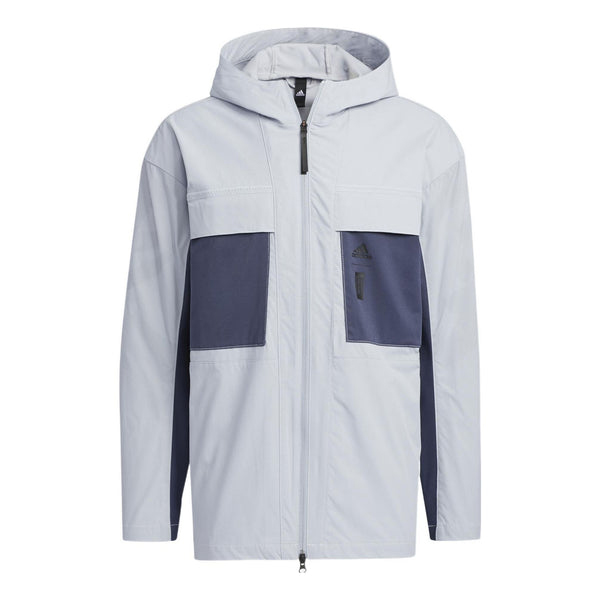 цена Куртка Adidas Solid Color Hooded Zipper Deep Navy Blue, Синий