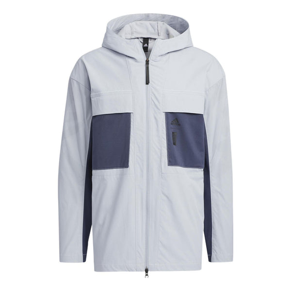 Куртка Adidas Solid Color Hooded Zipper Deep Navy Blue, Синий