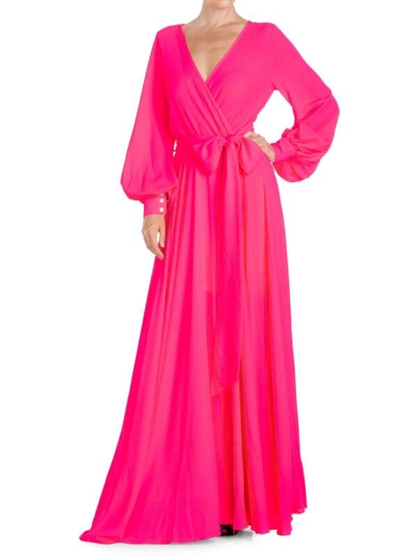 

Платье макси с запахом lilypad MEGHAN LA Neon pink