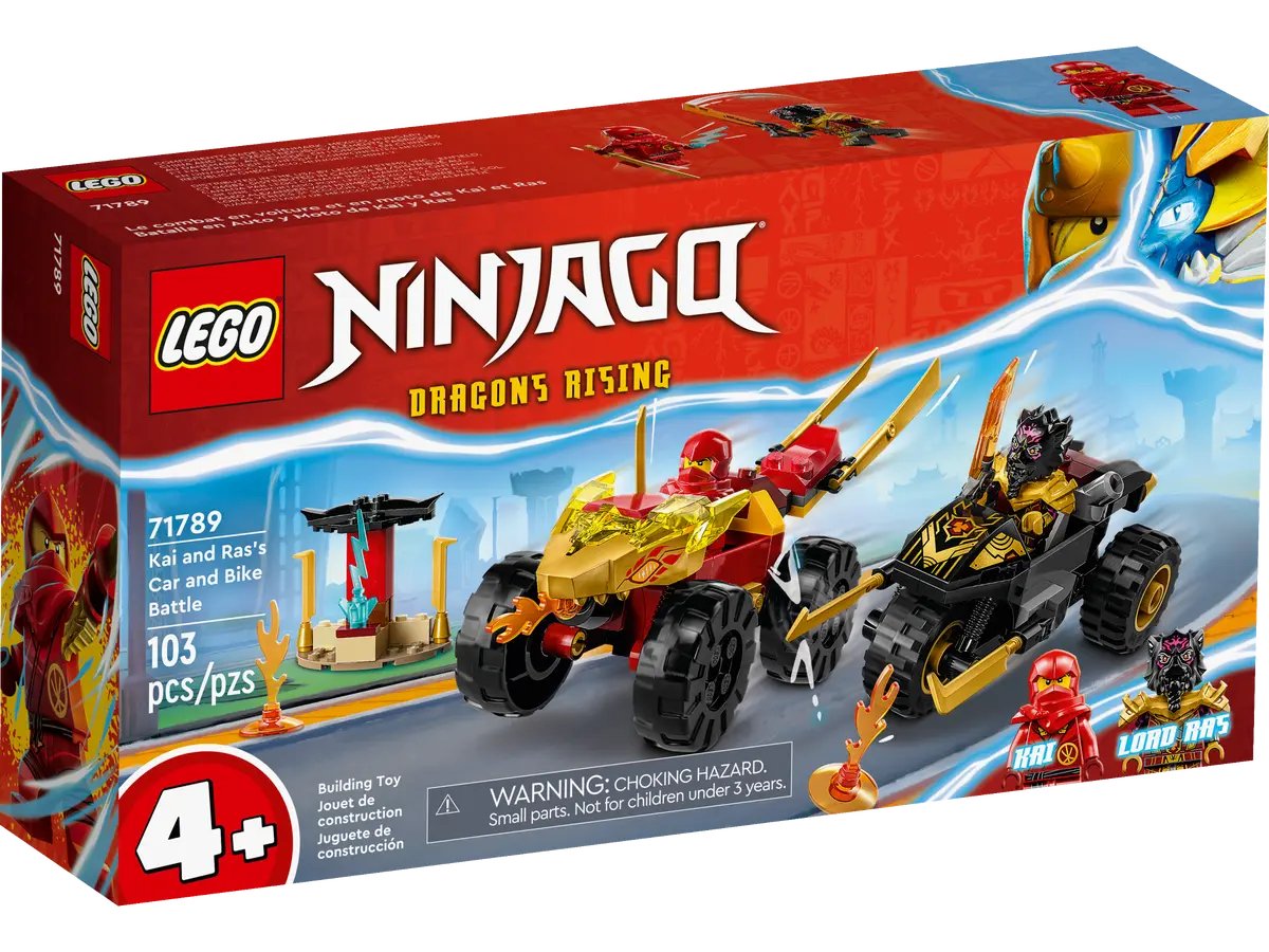 Конструктор Lego Ninjago Kai And Ras's Car and Bike Battle 71789, 103 детали lego ninjago 70684 spinjitzu collision kai samuraya against