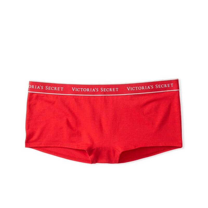 

Трусики-шортики Victoria's Secret Logo Cotton Boyshort, красный