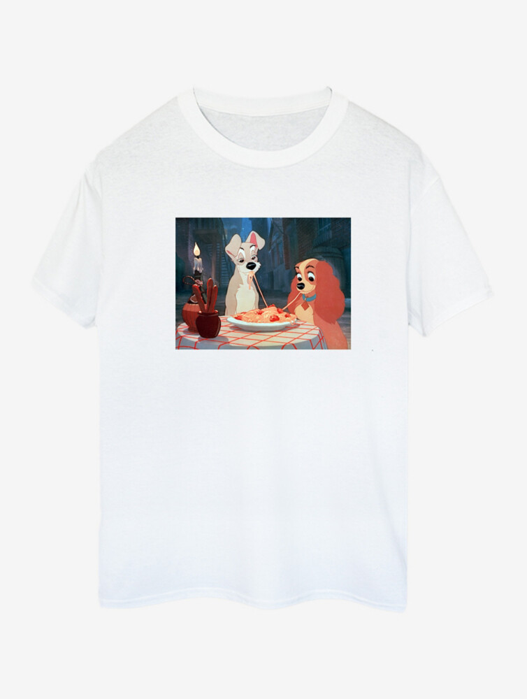 

Белая футболка для взрослых NW2 Lady And The Tramp Spaghetti George., белый