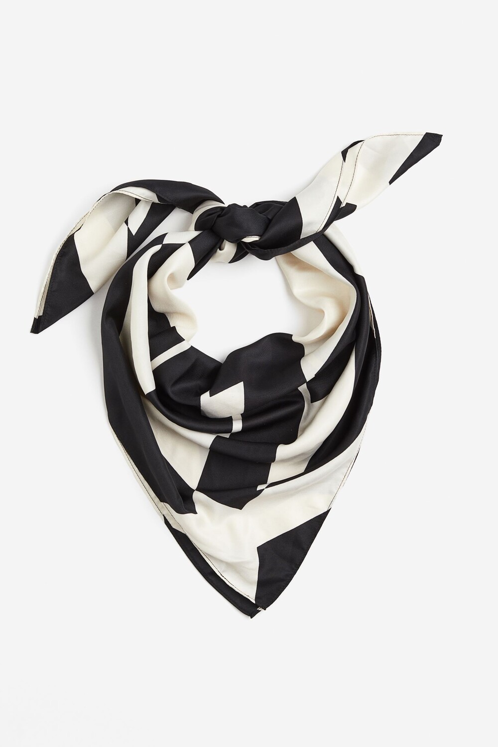 

Шарф H&M Printed Satin, кремовый/черный