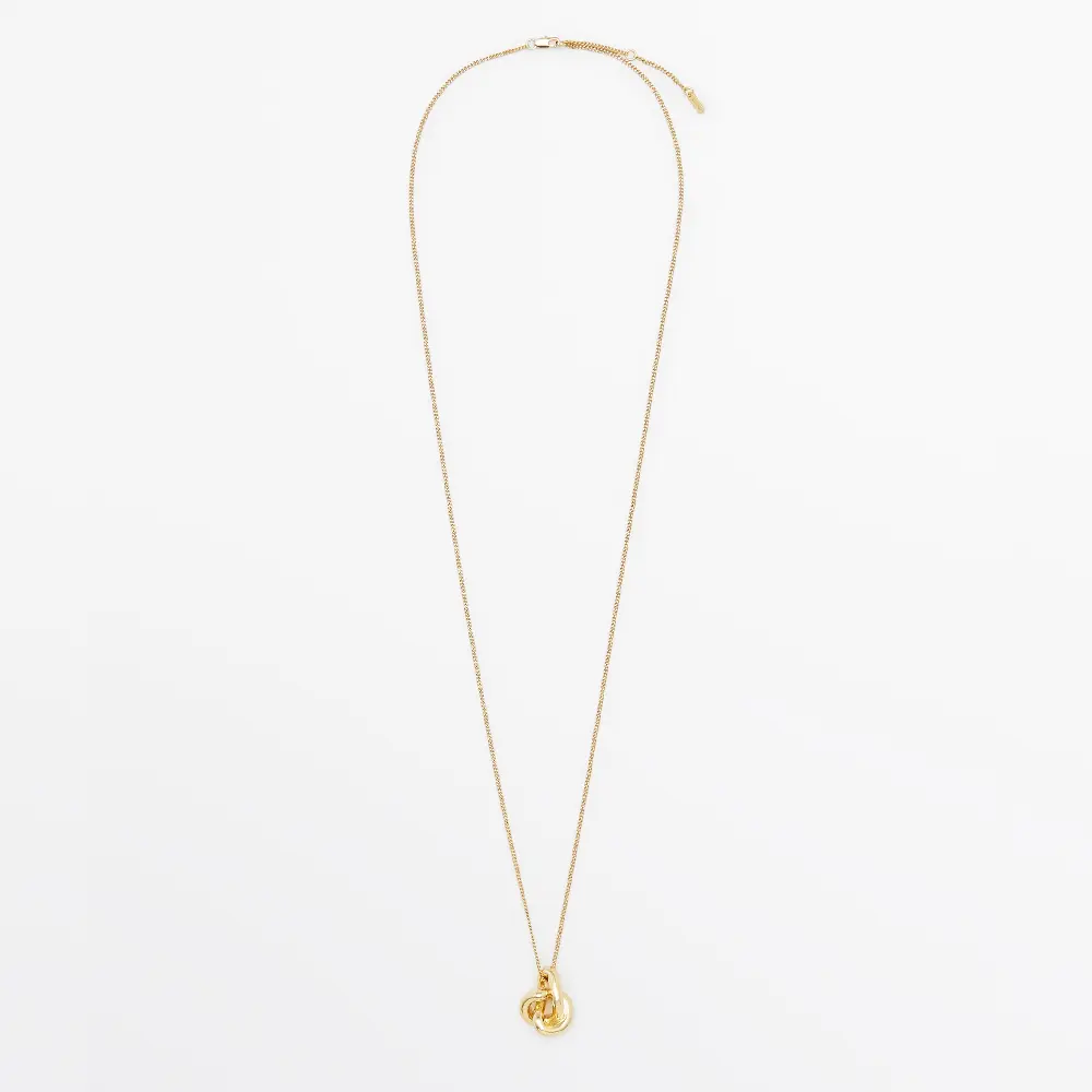 

Колье-цепочка Massimo Dutti Long With Knot Detail, золотистый