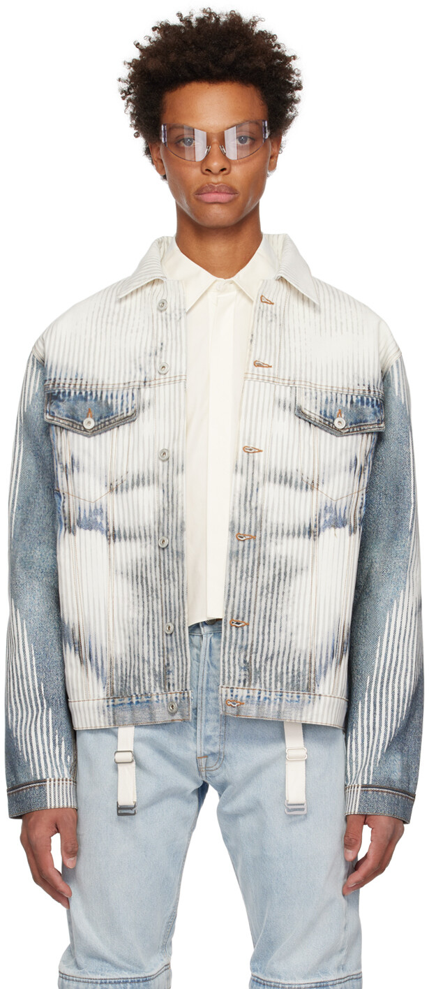 

Джинсовая куртка SSENSE Exclusive White & Blue Jean Paul Gaultier Edition Y/Project