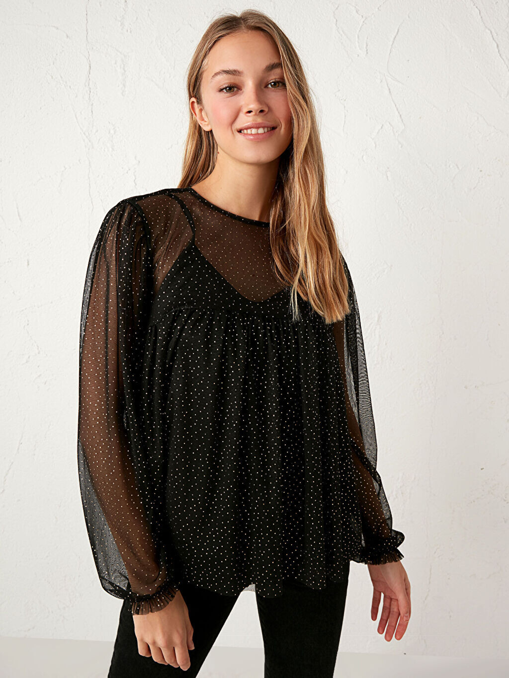 

Шифоновая блузка в горошек LCW Casual