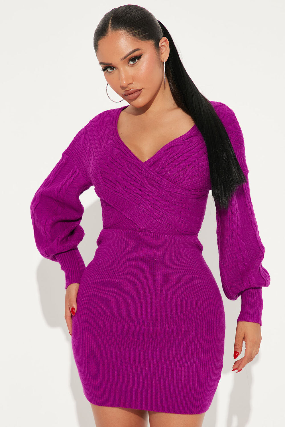 

Свитер Fashion Nova 91060NK, пурпурный