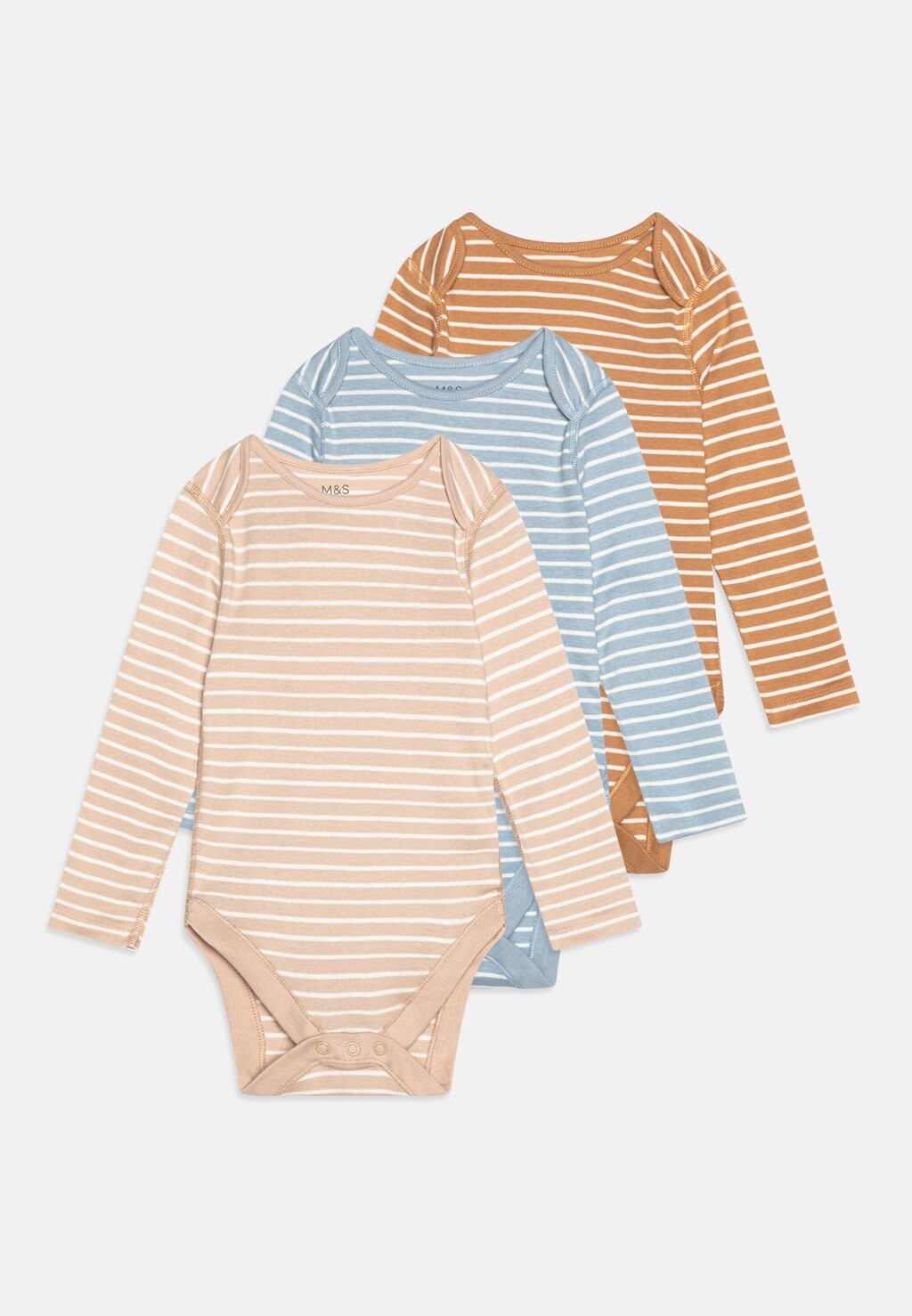 

Боди STRIPE UNISEX 3 PACK Marks & Spencer, цвет sandstone