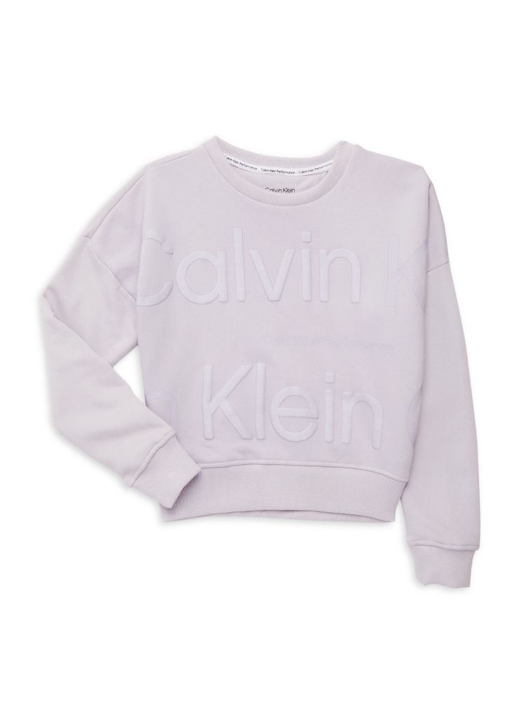 Толстовка с круглым вырезом и логотипом для девочек Calvin Klein, цвет Misty Lilac