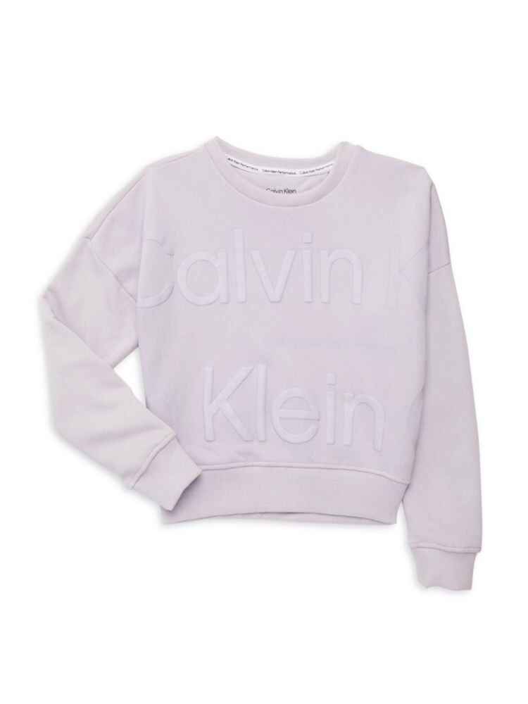 

Толстовка с круглым вырезом и логотипом для девочек Calvin Klein, цвет Misty Lilac