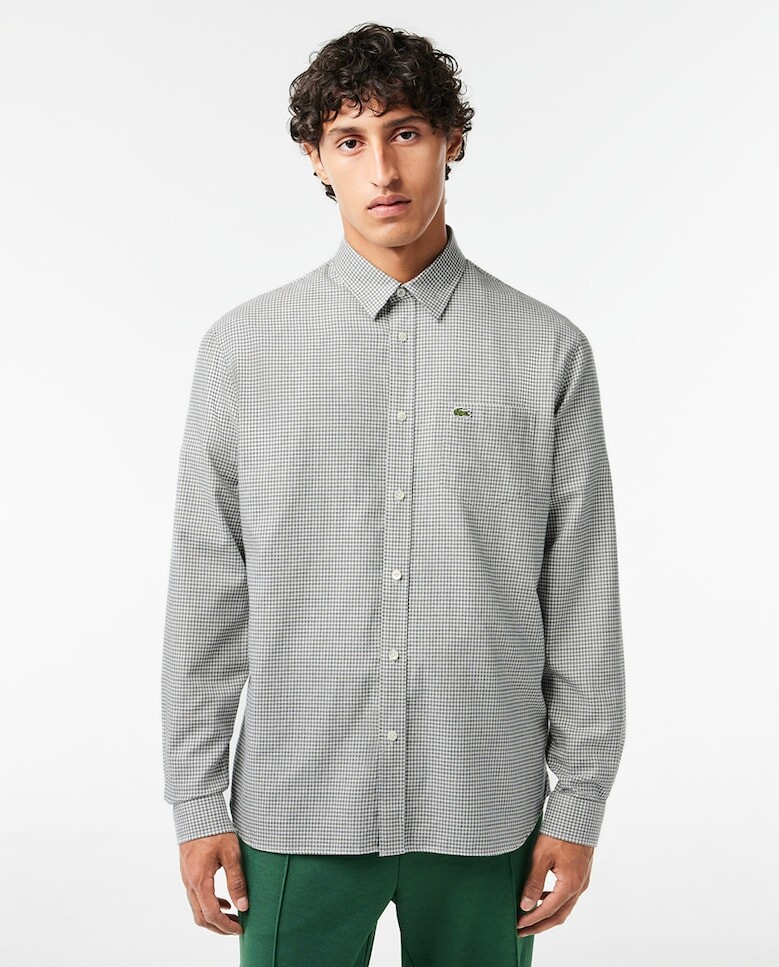 

Рубашка из хлопковой фланели в клетку Lacoste, черный