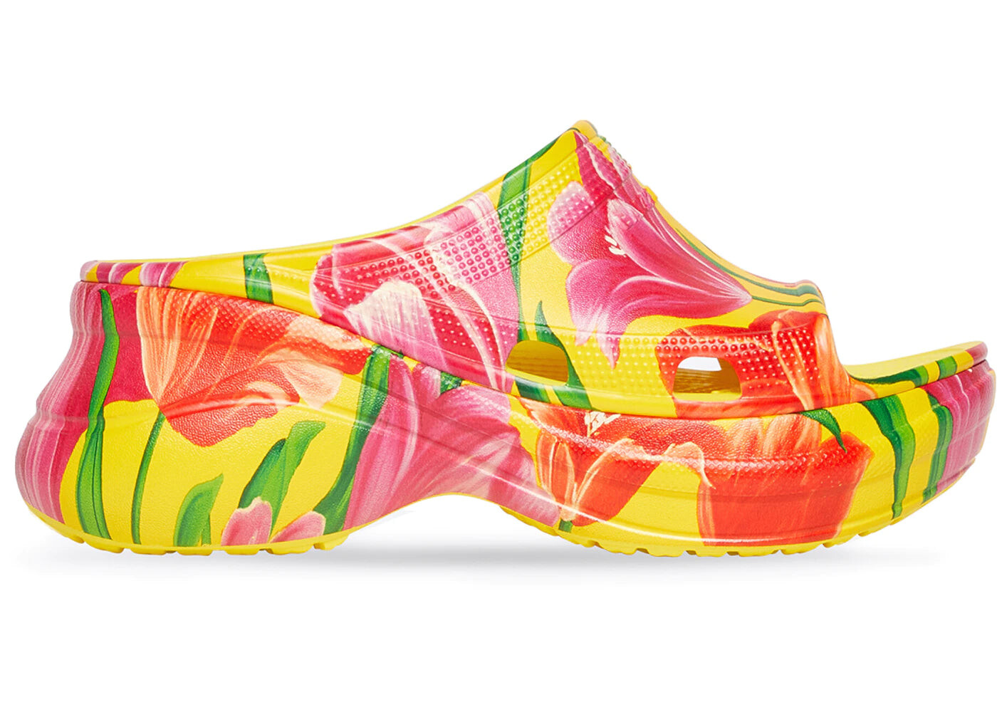

Сандалии женские Balenciaga x Crocs Pool Slide Tulip Print, разноцветный