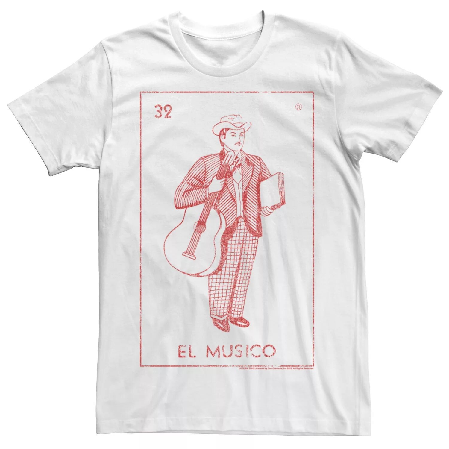 

Мужская футболка с плакатом Lotería El Musico Card Licensed Character