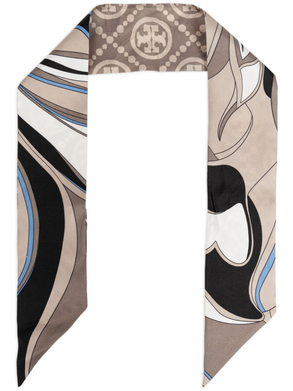 

Tory Burch шейный платок с закрученным цветком, черный