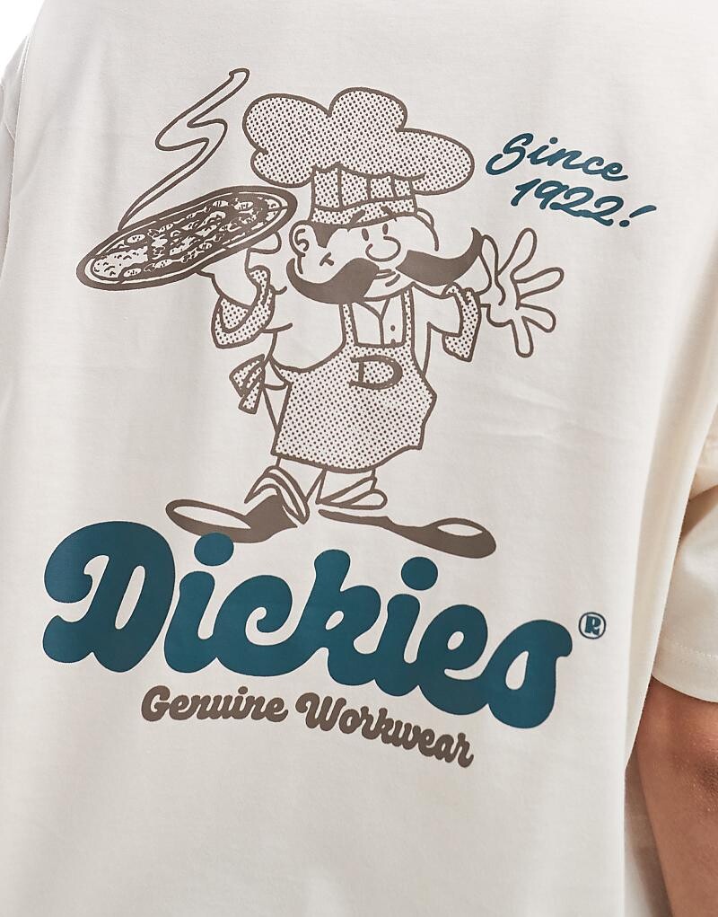 

Dickies – Superior – Футболка кремово-белого цвета с принтом на спине