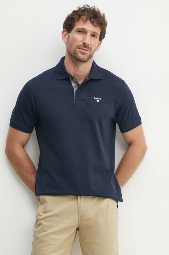 

Хлопковое поло Tartan Pique Polo Barbour, темно-синий